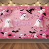 Happy Halloween Backdrop Neon Pumpkin Bat Skull Cemetery Photography Background Halloween Party Photo Booth Decor Banner Gift507