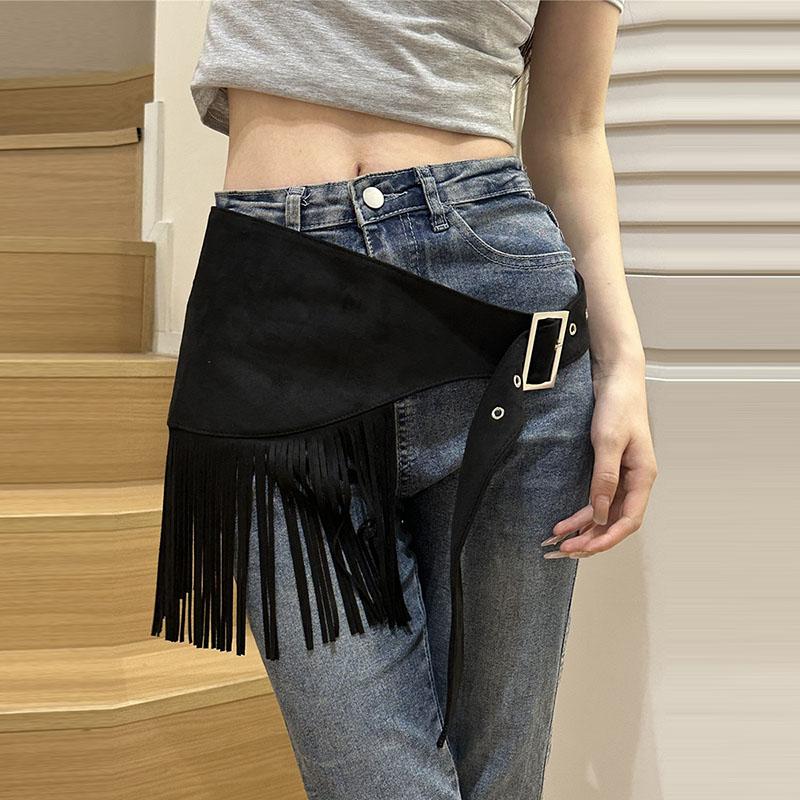 Retro Western British Style Sheepskin Waist Cover With Personalized Trendy Tassel Women's New Versatile Waist Belt To Look Thin