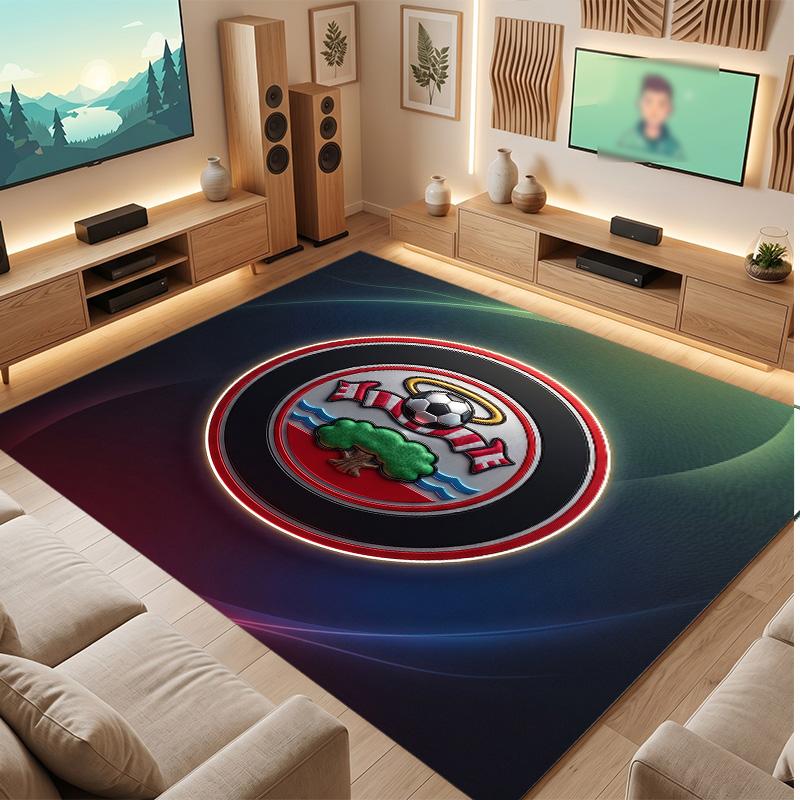 Southampton Football Print Crystal Velvet Rug, Comfortable Water Absorbent Non Slip Indoor Floor Carpet