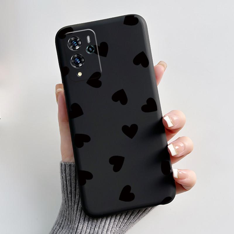 For ZTE Blade V40 Pro/ZTE 9046 Case Cute Love Rabbit Funny Black Matte Soft TPU Protective Back Cover For ZTE V40 Pro Phone Case