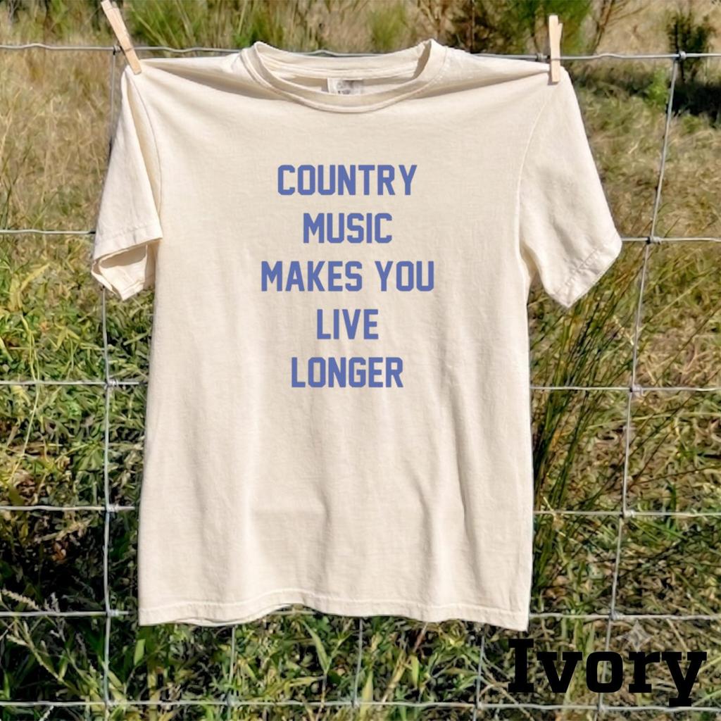 Country Music Makes You Live Longer Shirt, Western Concert Tee, Vintage Americana Apparel, Retro Nashville Top, Collegiate Graphic