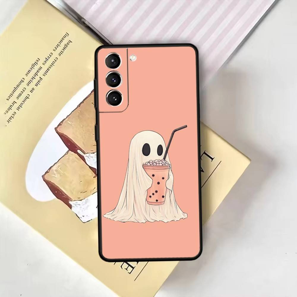 Halloween-Ghost-Cute Phone Case For Samsung GalaxyA13,21s,22,31,32,52,53,71,72,73,Soft Black Cover