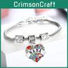 Exquisite Family Members Inlaid Colorful Rhinestone Love Heart Bracelet Gift For Loved Ones