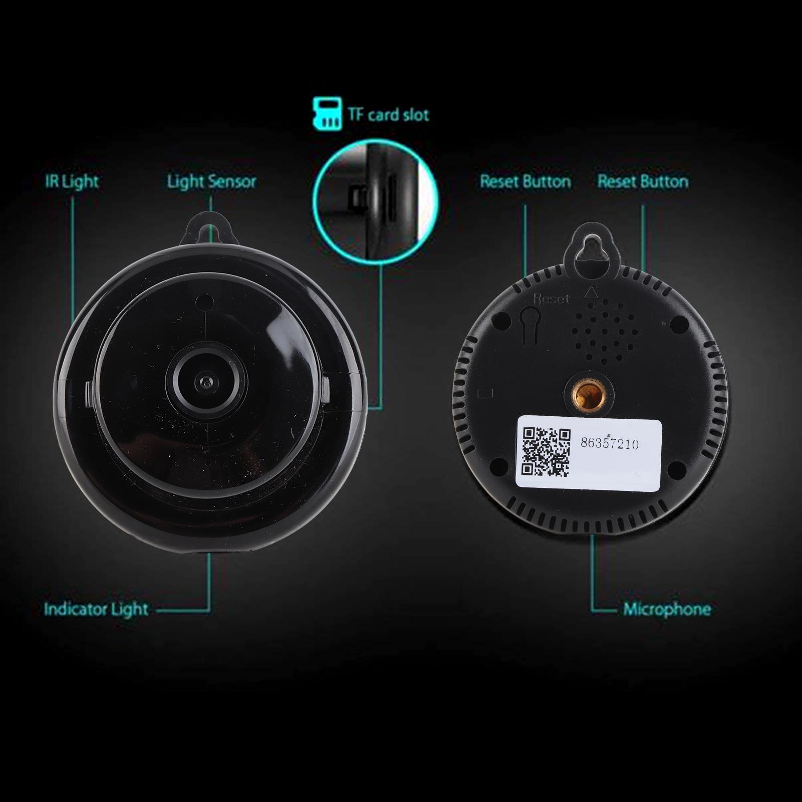 

V380 Бездротова WiFi IP-камера CMOS-сенсор ІЧ-фільтр Нічне бачення 1080P Хмарне сховище Міні-камера EU Plug чорний