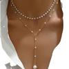 Jewelry, Pearl Necklace Women'S Personality Y-Shaped Pearl Tassel Stacked Collarbone Chain Necklace Jewelry