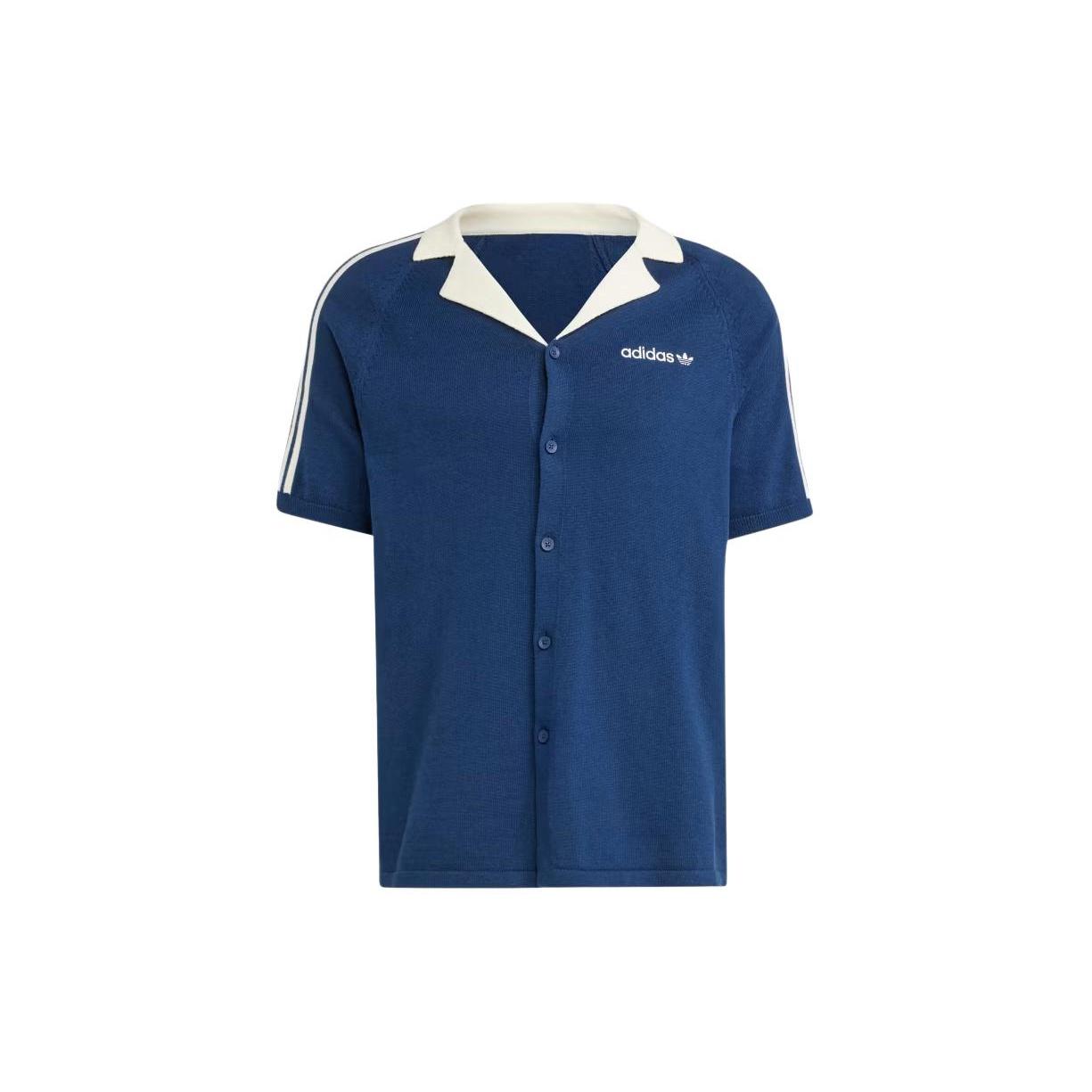 adidas Premium Knitted Tee Asia Sizing  Blue White  Men s IU0223 L