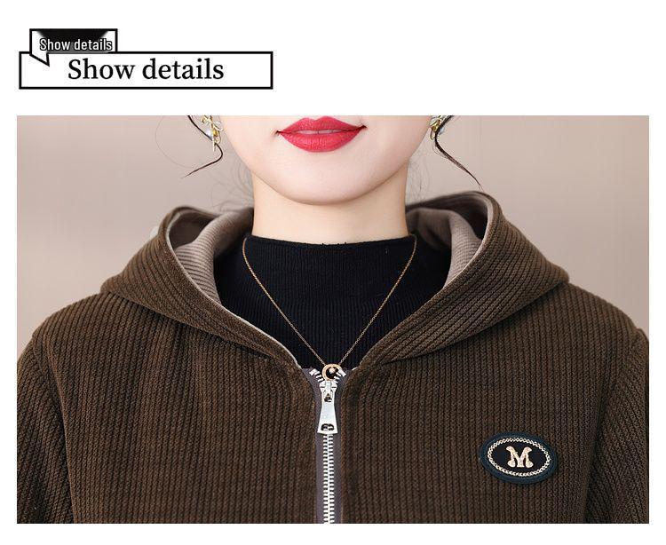 Stylish Women's Winter Corduroy Jacket - 2024 New Cozy Coat for Middle-Aged and Elderly Mothers