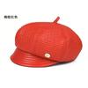 Womens Genuine Leather Beret Hat With Short Brim Foldable Adjustable Cap Winter Light Luxury Style