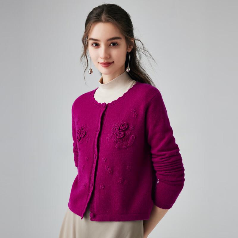 

PALUOPO Женский вышитый кашемировый вязаный кардиган L