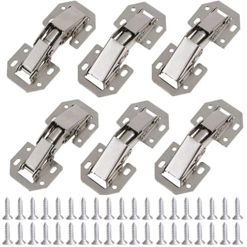 YFFSFDC Stainless Steel Sliding Hinges, Cabinet Hinges, Repair Fixing Hardware, Door, Window, Furniture Hinges, Easy Installation, Set of 6 (48 Screws