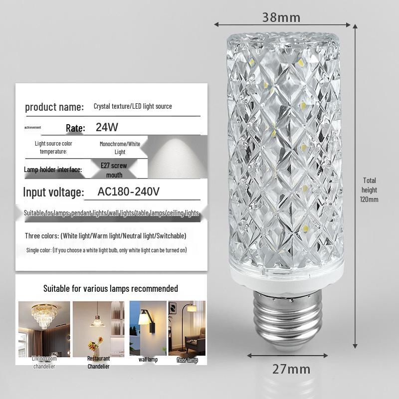 

Світлодідна лампа E14 без мерехтіння для захисту очей - Суперяскрава та енергозберігаюча заміна для люстри