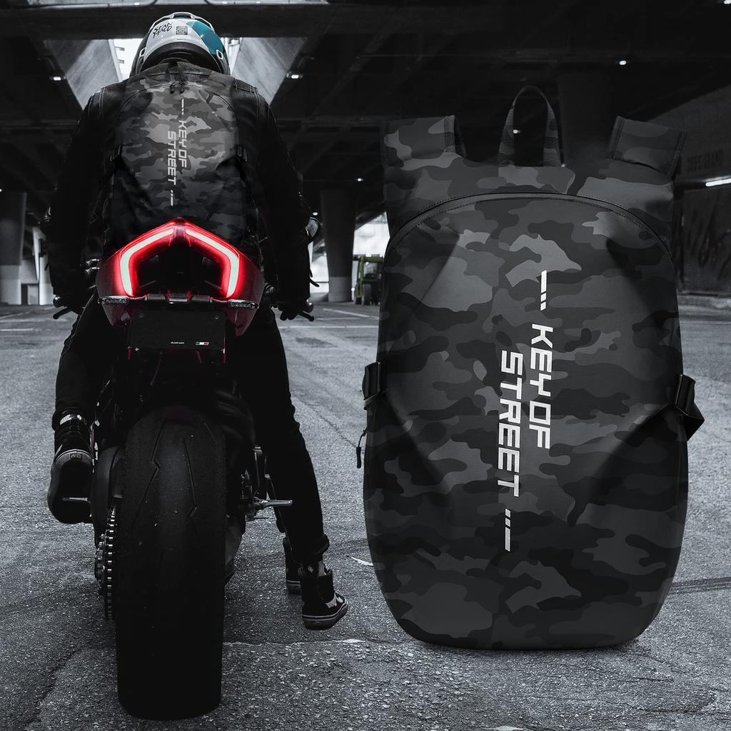 SEAFEW Waterproof Motorcycle Helmet Helmet Large Capacity Travel Bag for and Camping Black Men's Bag, Backpack, Case, Cycling, Mountaineering, Sports,