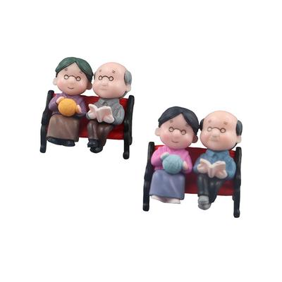 Cartoon 2/3Pc Couple Dollhouse Grandma Home Grandpa Christmas Decoration Miniatures Ornaments Fairy Garden Figurines