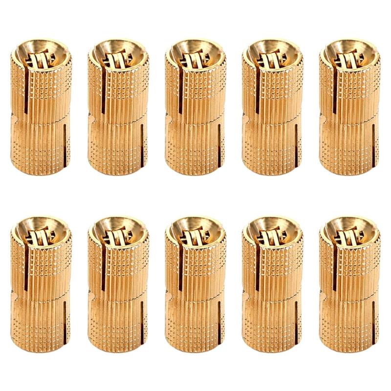 10Pcs Furniture Brass Concealed Hinges Cylindrical Hinges Small Barrels Hinges for Jewelry Keepsake Box Cabinet Door