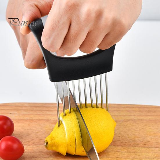 Stainless Steel Onion Holder for Slicing Prongs Rust-Resistant Vegetable Cutter Time-saving Potato Tomato Avocados Eggs Fruit Lemon Meat Assistant