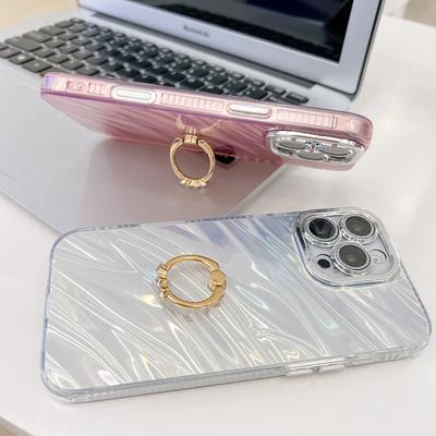 For iPhone 16 Pro Max Case Ring Holder PC+TPU IMD Phone Cover with Lens Film