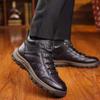 Winter New Men's Boots Keep Warm Mens Cotton Shoes High Top Plush Hiking Shoes Comfortable Lace Up Men Sneakers Wear Resistant