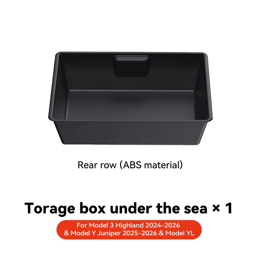 YZ For Tesla Model Y Juniper 2025-2026 Under Seat Storage Box Car Interior Accessories Drawer Type Organizer Storage Lower Box