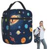 Sonnensystem Weltraum Planeten Universum Isolierte Lunchtasche für Damen Kinder Auslaufsichere Lebensmittelboxen Thermische Lunchbox Tragetasche
