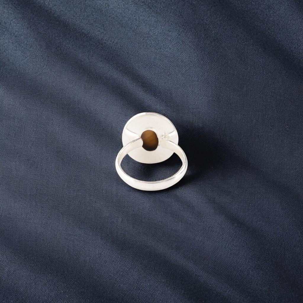 Oval Yellow Tiger Eye Gemstone 925 Sterling Silver Jewelry Healing Stone Ring RR-62-32