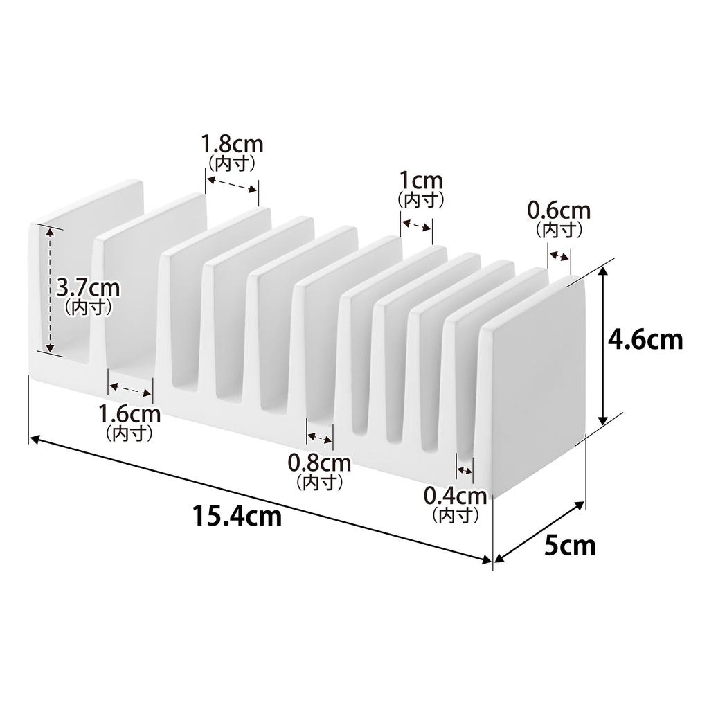 Yamazaki Pouch Amenity W5 x x Tower for Cosmetic Storage Item 10573 & Stand, Vertical, White, D15.4 H4.6cm, Series, Samples, Amenities, Case,