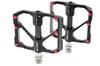 MicrOHERO Ultra Light Titanium Alloy Shaft 3 Sealed Bearing Compact Pedals Carbon Road Bike Flat Pedals Bike/Mountain Black/Red (PD-M86CTi 220g)
