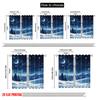 2pcs 2D Flat Printing Merry Christmas Curtains Winter Night Snowflake Versatile Durable Polyester Without Electricity Festive