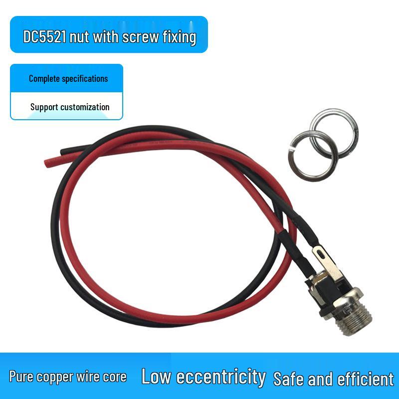 

Red/Black DC5521 Power Cord with Screw Nut Female Connector, 5.5mm Head, 2-Core Charging Extension Cable