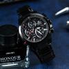 Casio EDIFICE 200 Meters Waterproof Quartz Movement Stainless Steel Strap Japanese and Korean Watch Men's Watch Black Dial EQB-501YDC-1AMPRD