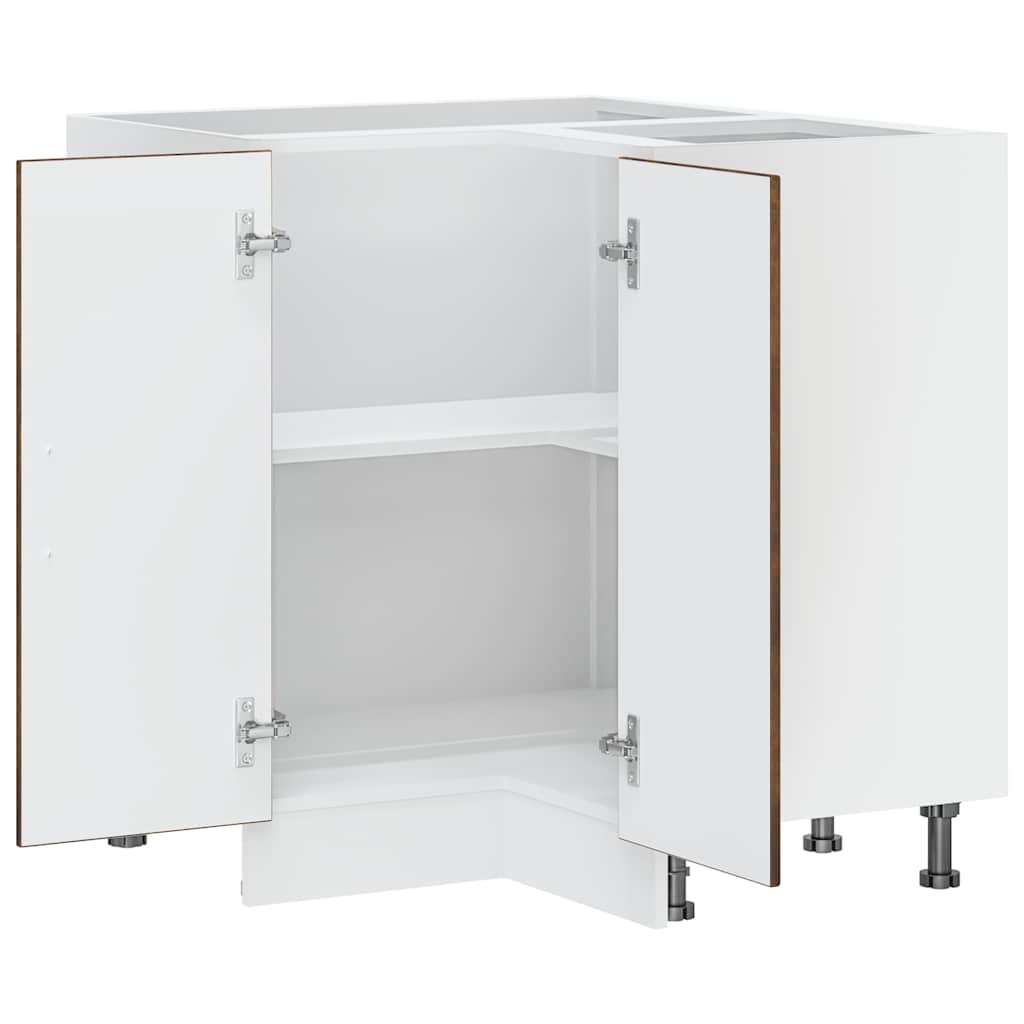 Porto Kitchen Corner Base Cabinet Smoked Oak Veneer Wood Based Material