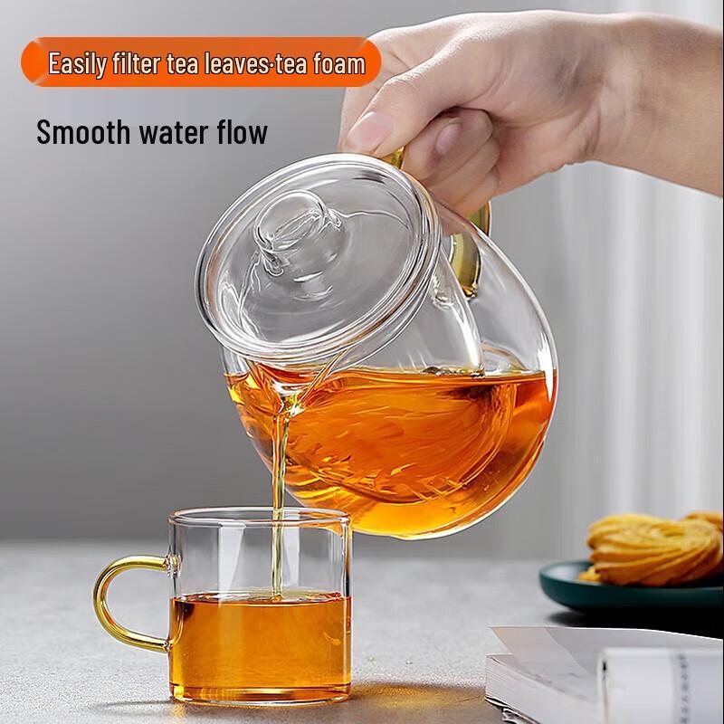ZISIZ High Borosilicate Glass Wellness Tea Pot Set