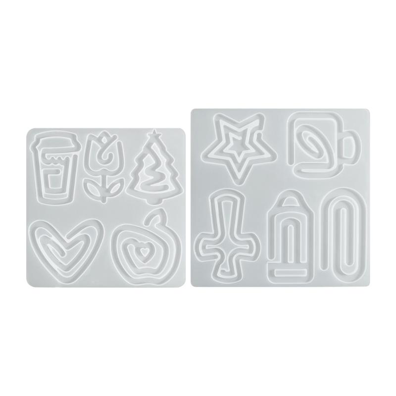 

Silicone Craft Mold For Creating Pins With Paperclip Heart Flower Star Crucifix Shapes Handmade Jewelry Making 1