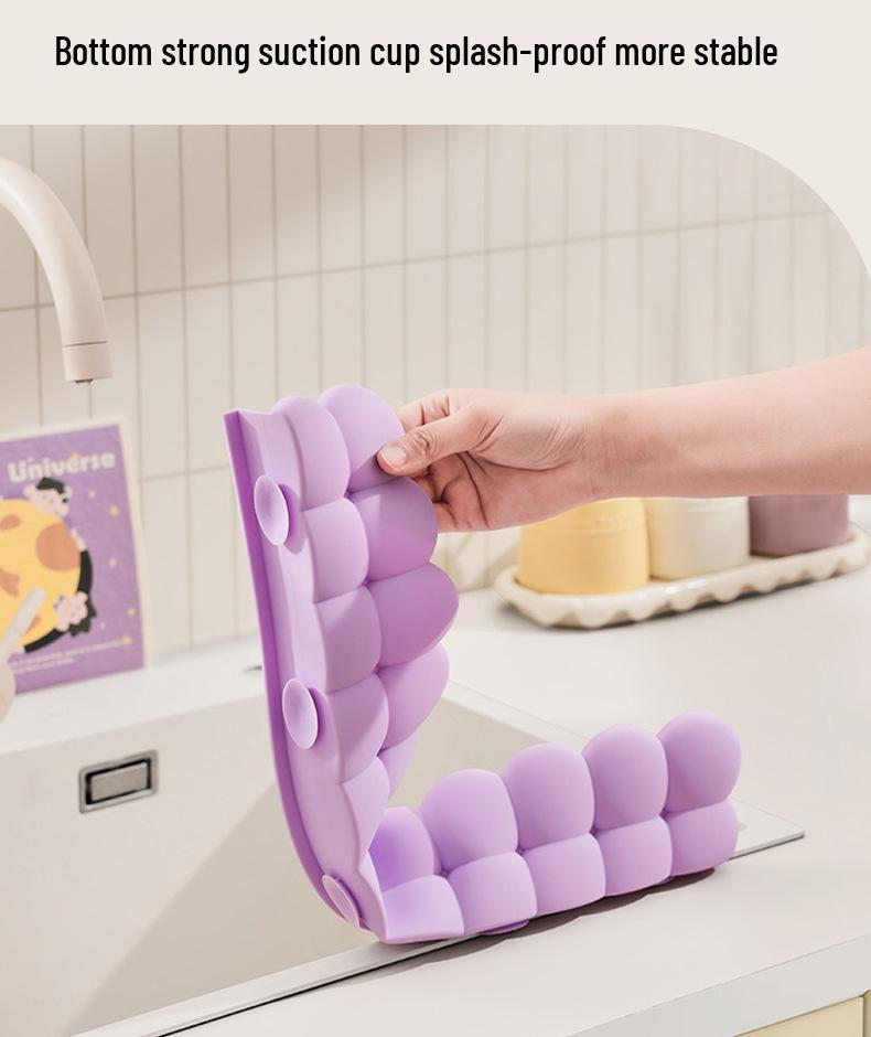 Dopamine Silicone Splash Guard: Waterproof, Easy-to-Clean Sink Edge Barrier for Kitchen and Bathroom.