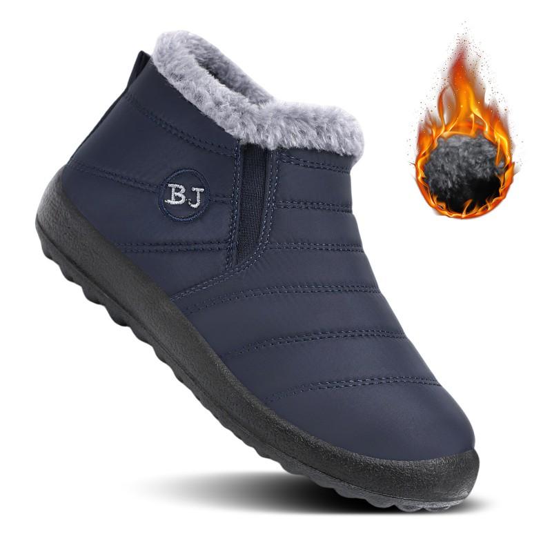 Couple Winter Snow Boots Low Top Warm Fleece Lined Non Slip Soft Sole Cotton Shoes Women Men Size 36-46