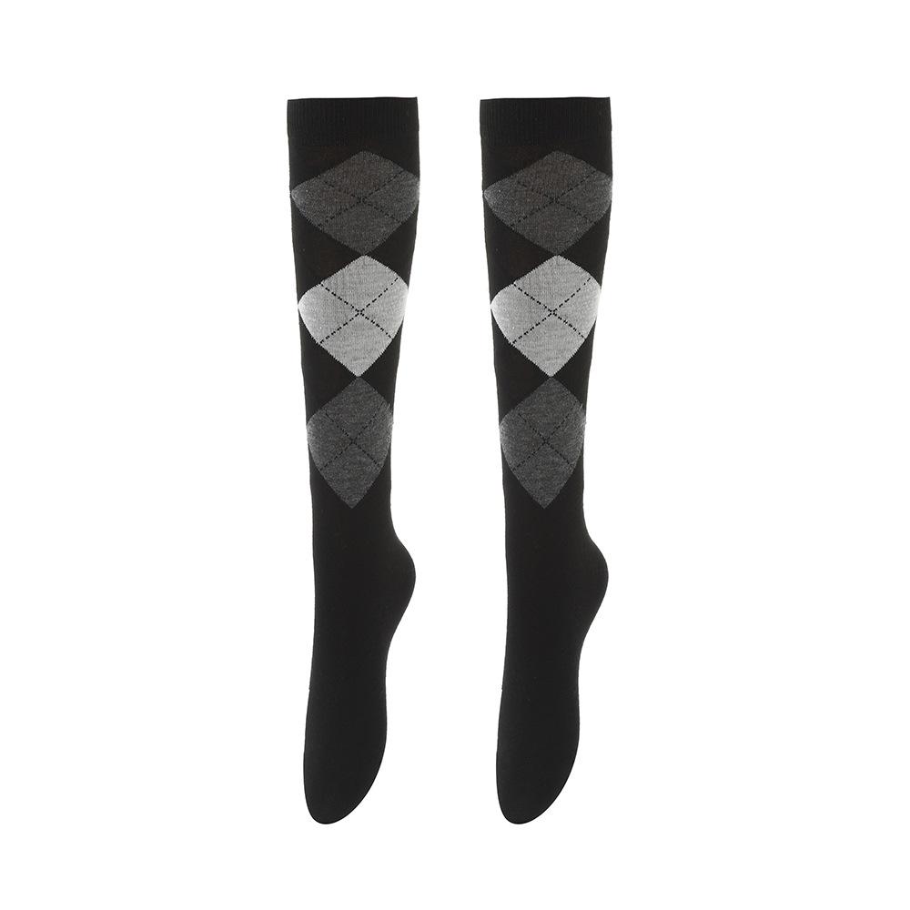 European & American Diamond Lattice Compression Leggings: High Elastic, Non-Snag, Slim Fit Cycling & Sports Socks