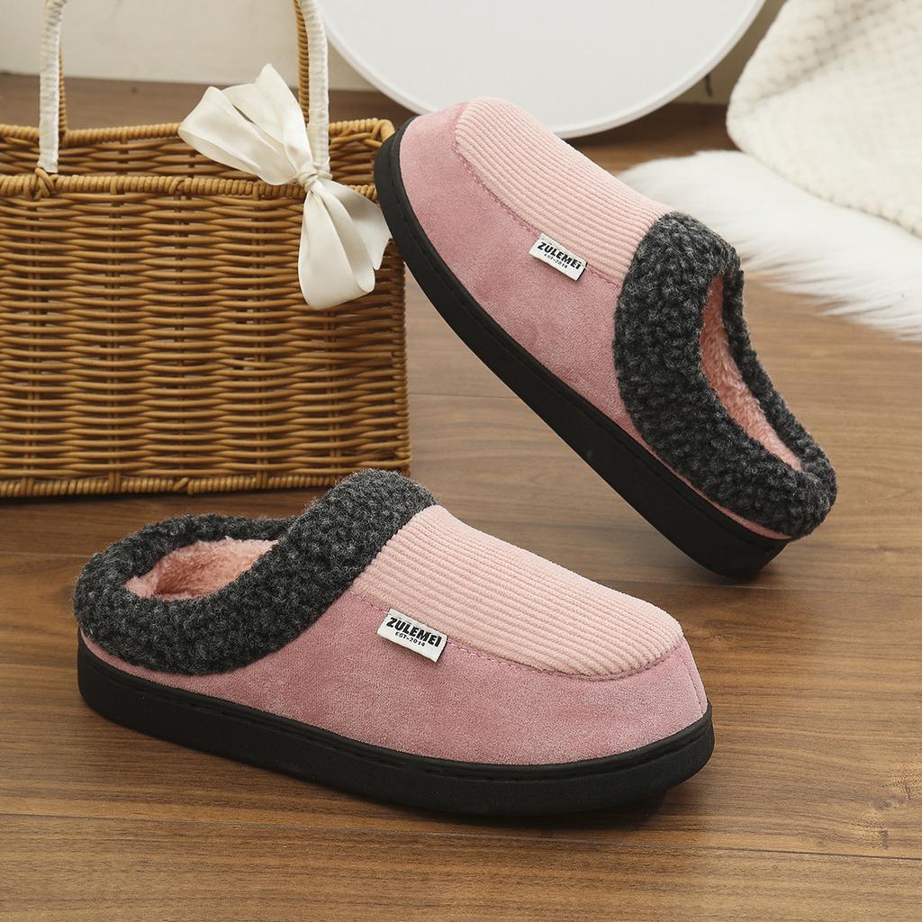 Fashion Shevalues Fur Cotton Shoes Men Fashion Outdoor Antiskid Plush Slippers Indoor Warm Short Plush House Slippers Fluffy Men Slipper
