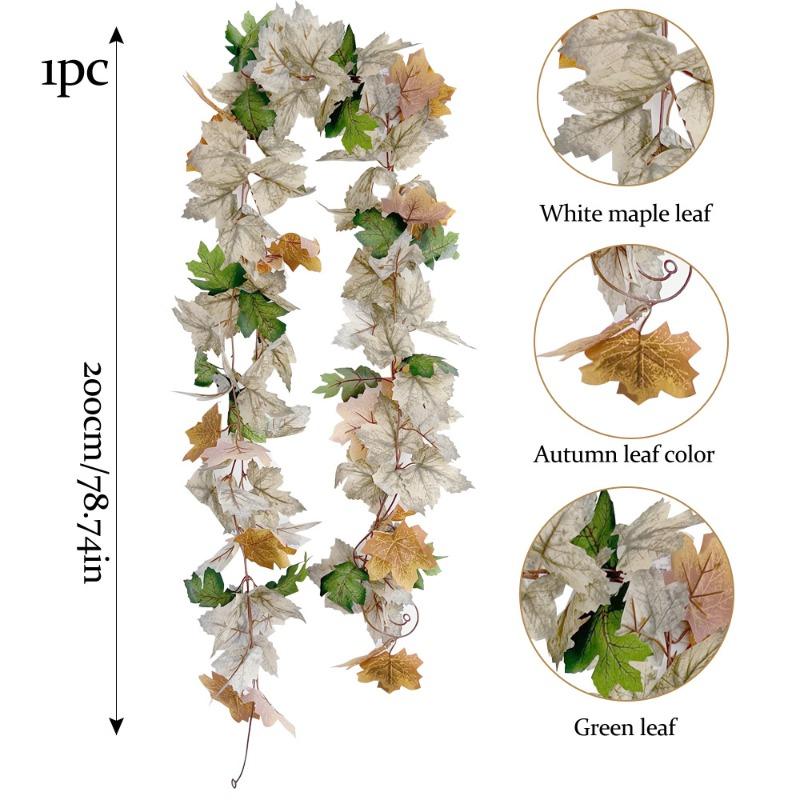 Artificial Black Maple Leaf Vine Halloween Home Vine Decoration Wall Hanging Landscape Arrangement
