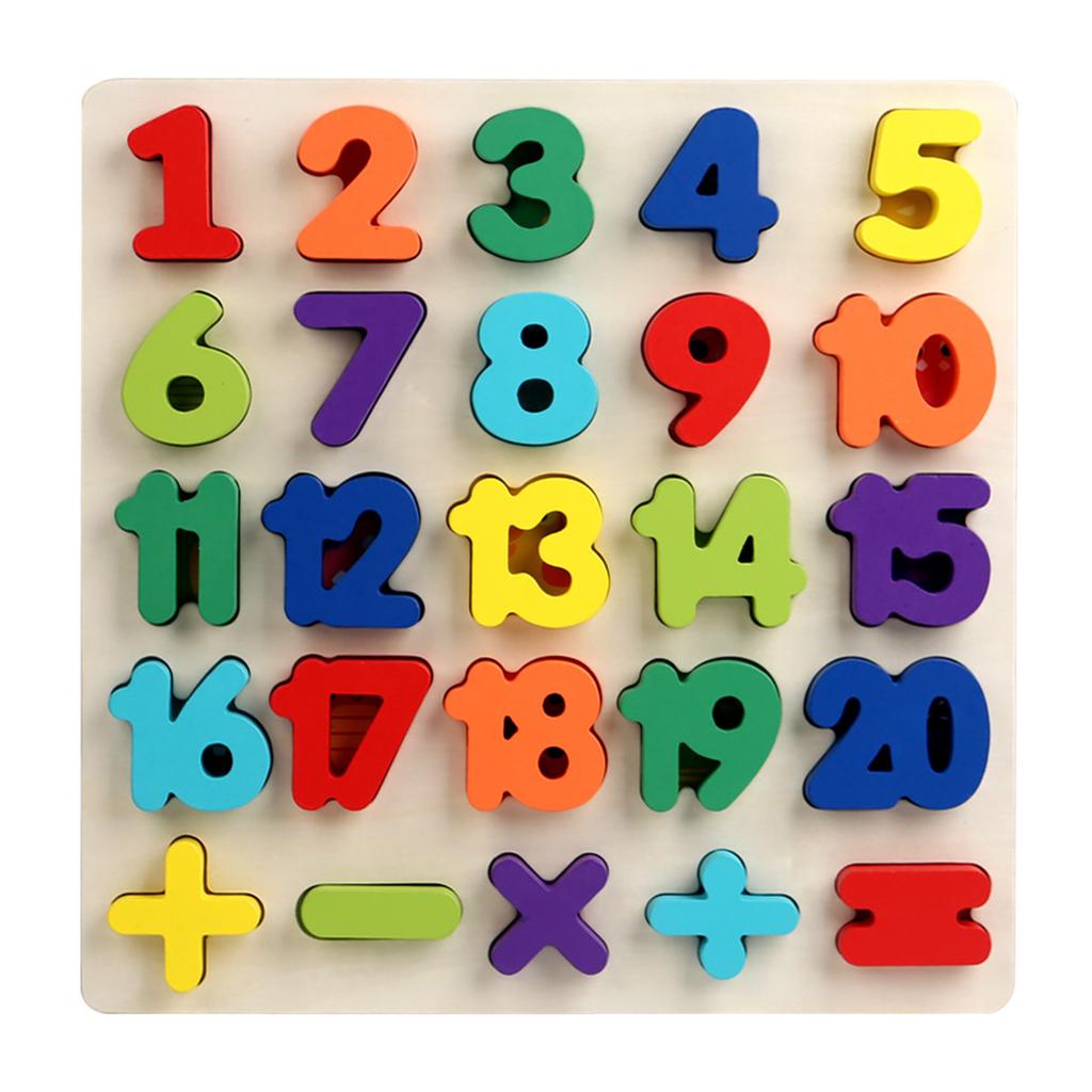 Wooden Puzzles for Toddlers Thickened Montessori Alphabets Number Puzzle Board Educational Matching Game for Children
