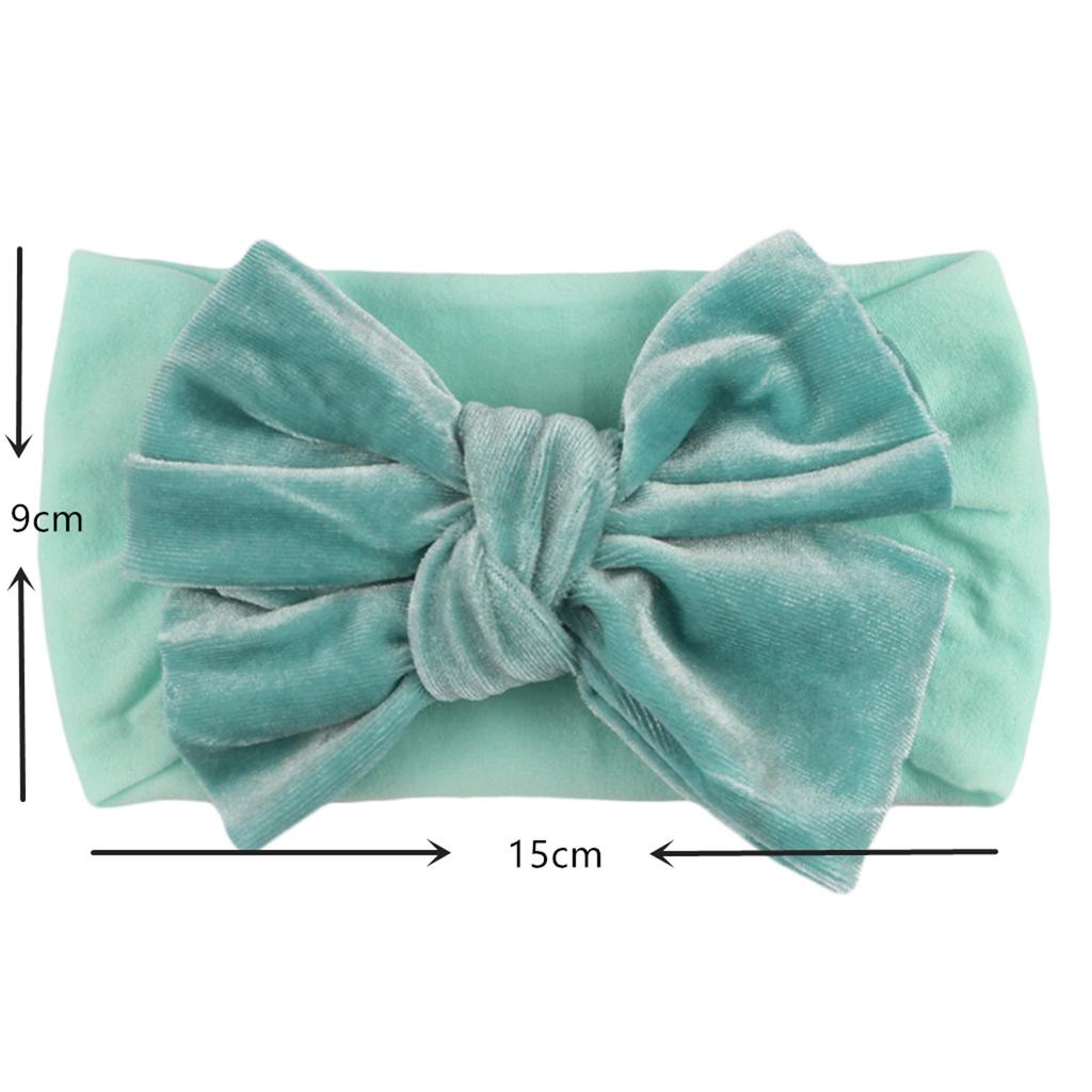 (SU)Kids Newborn Girls Baby Solid Velvet Headband Hair Band Bow Accessories Headwear