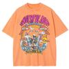 Wonderful Night Skeleton Butterfly Wave Print Womens T-Shirts Fashion Oversized Tops Street Comfortable Clothing Loose Wash Tee