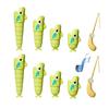 1 Set Children Fishing Board Game Kit with 2 Rods 8 Retractable Fishes Ruler Toddlers Boys Girls Educational Multi-player Interactive Fishing Toy