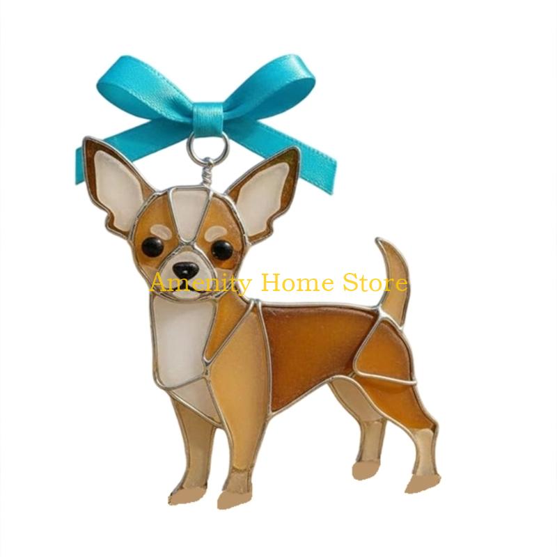 F26C Artistic Dog Sun Catcher Pendant Adds Brightness To Window And Room Decoration