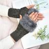 Winter Women Gloves Plush Faux Fur Knitting Wool Keep Warm Mitten Fingerless Lady Girl Half Finger Gloves Christmas Gift