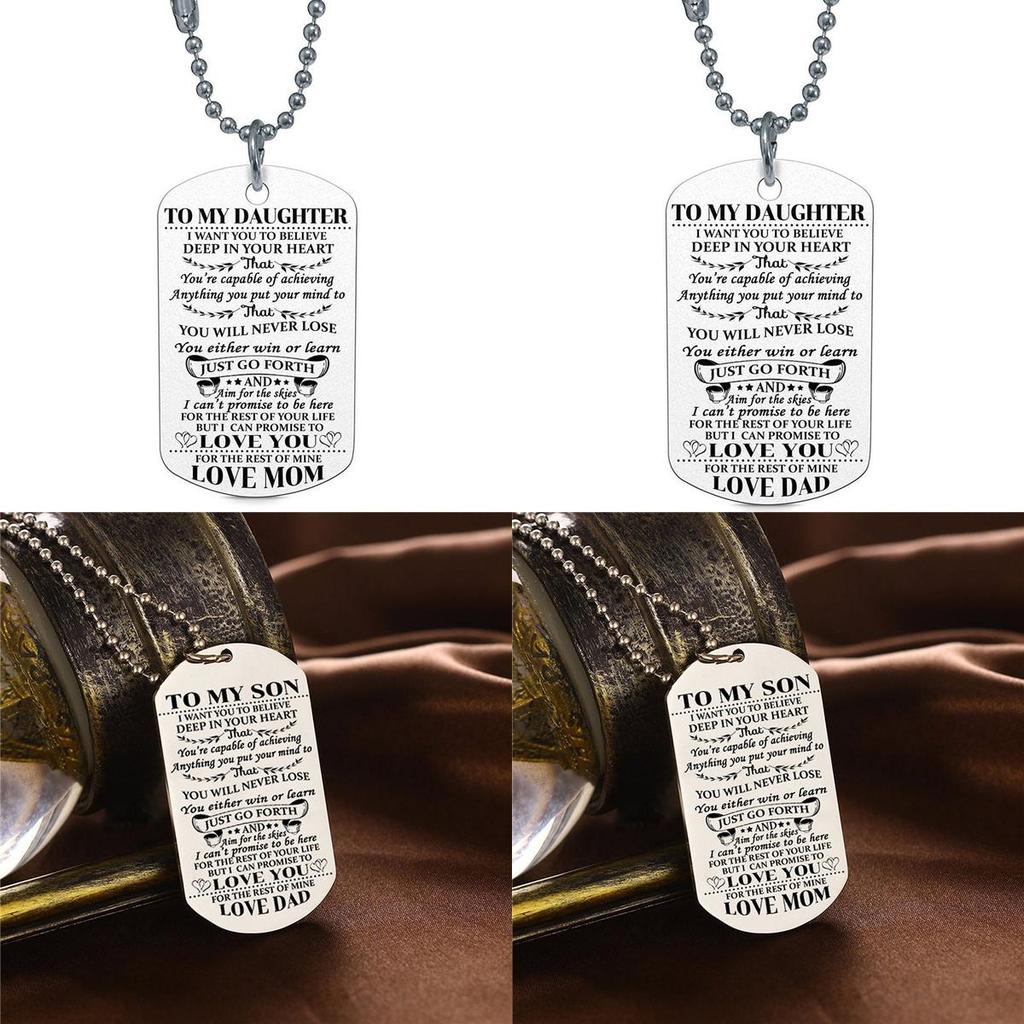 Stylish Fashion Necklace Dog Tag For My Son Daughter Dad Mom Ideal Birthday Gift