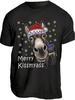 "MERRY KISSMYASS" Divertente Asino Cappello di Babbo Natale Maglietta di Natale 100% Cotone Girocollo Manica Corta Estate