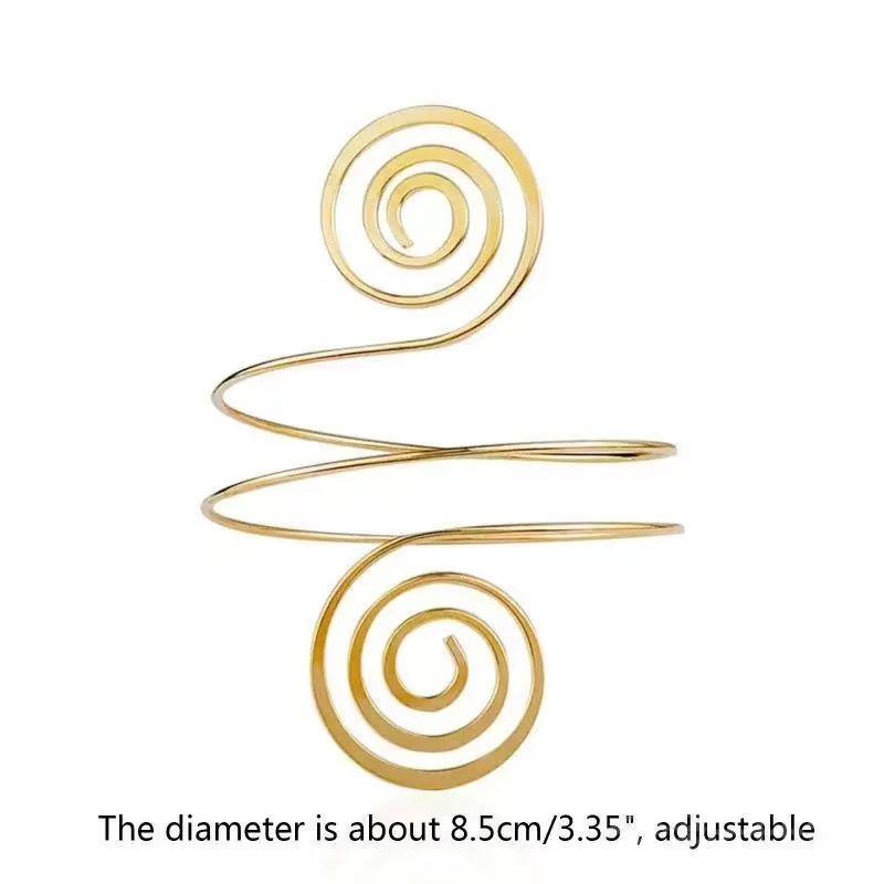 European & American Punk Metal Spiral Note Striped Bangle Bracelet - High-End Fashion Armband