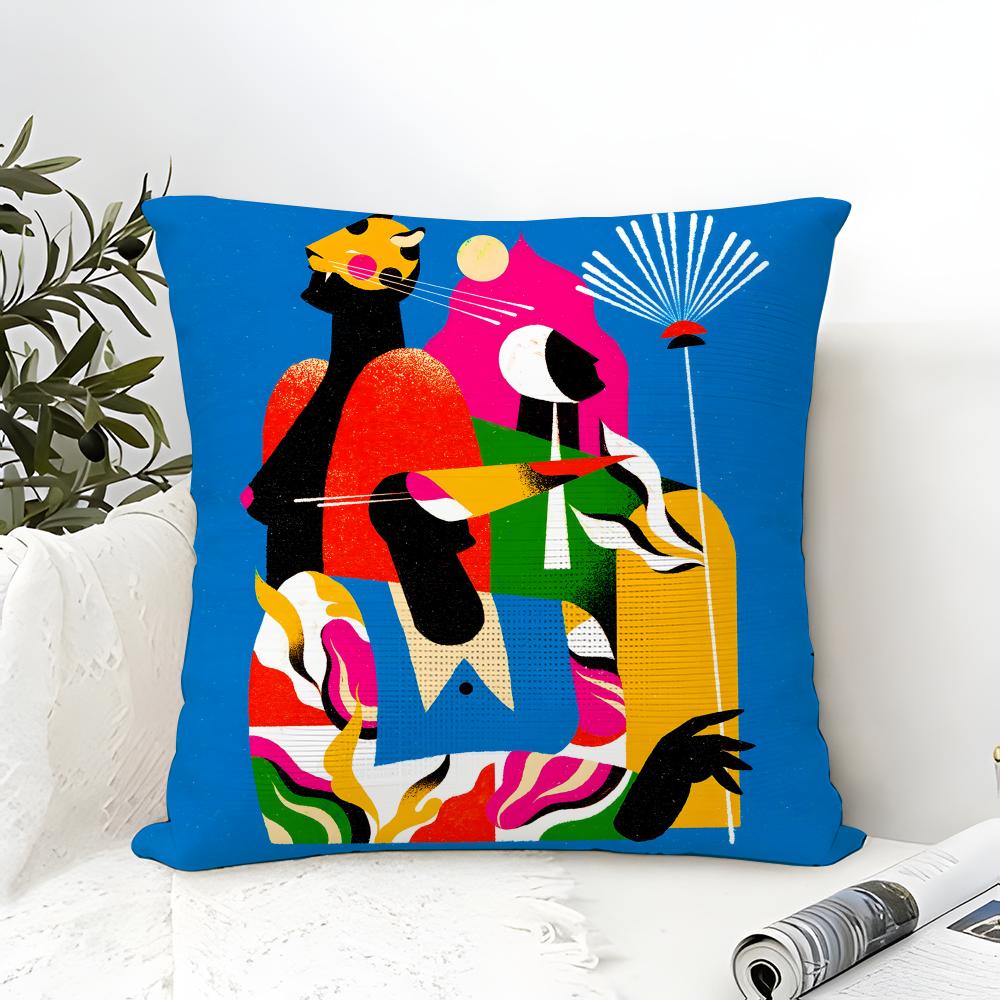 Color Illustrator W-Willian Santiago Art 3 Pillow Case Linen Pillow Case Sofa Home Decor Cushion Cover Cushion Cove