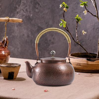 Kupferteekanne Kung Fu 1200ml Tragbarer langlebiger Teekocher Teegeschirr Wasserkocher für den Außenbereich