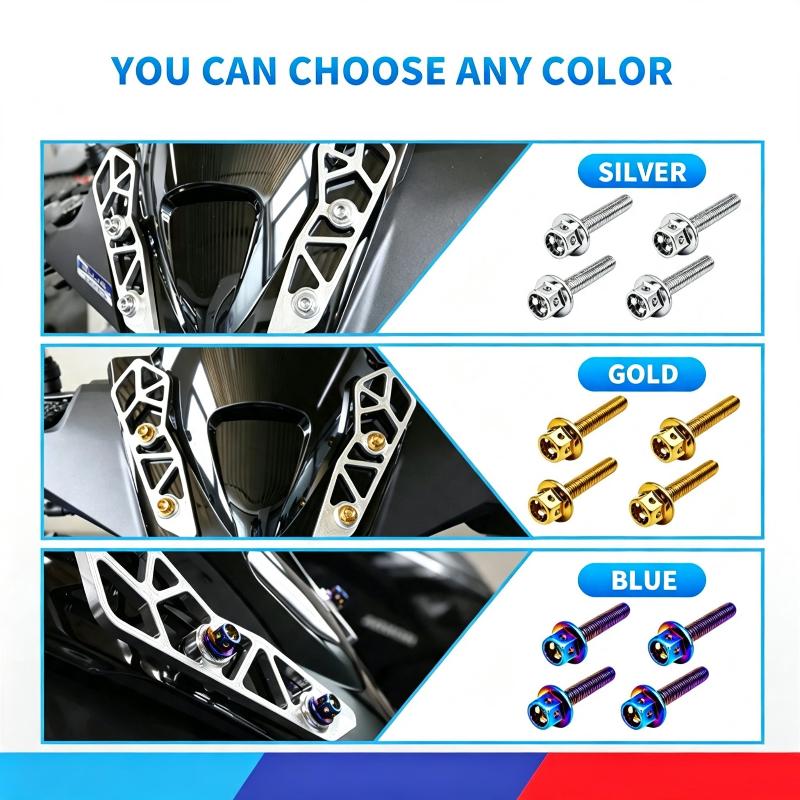 4Pcs/Set Full Cnc Stainless M5X25Mm Visor Bolts For Nmax / Pcx / Aerox / Adv Flower Design