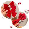 Cloth Chinese New Year Headwear Crown Hanfu Hair Sticks Simple Velvet Red Bow Hairpin  Baby
